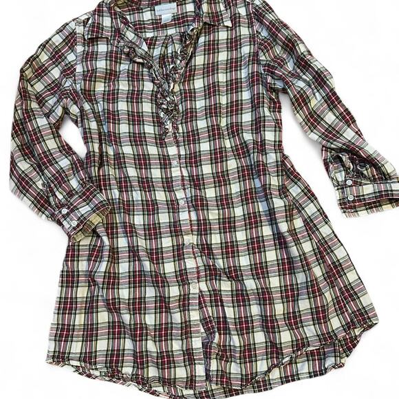 Soft surroundings plaid button up shirt - Picture 1 of 6